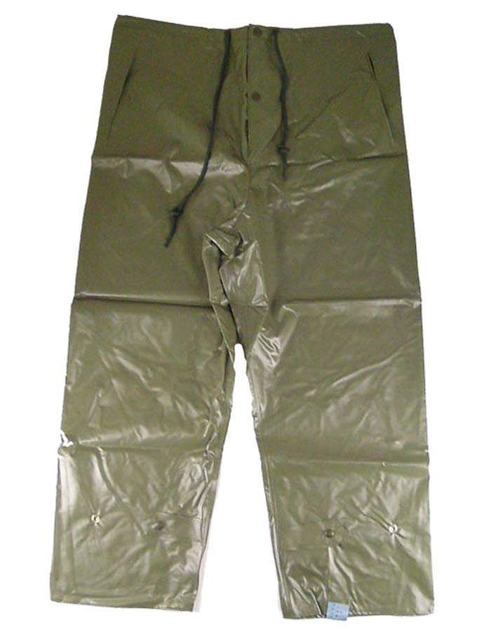 Waterproof Rain Trousers  Rubberized Draw Cord Waist 
